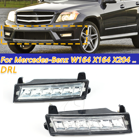 COOYIDOM  Front LED Daytime Running Light DRL For Mercedes Benz W164 X164 X204 ML350 ML450 GL450 GLK350 2010 2012 1649060251 ► Photo 1/6