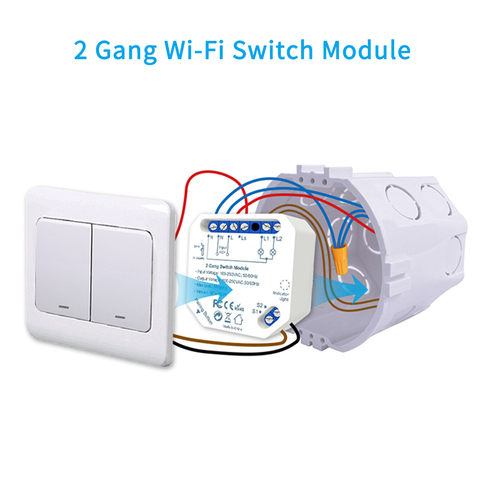 Tuya Smart Life Wifi Switch 2 Gang Relay Breaker Module Smart Lighting  Google Home Alexa Echo Remote Control Timer Switch DIY,WiFi Relay Module