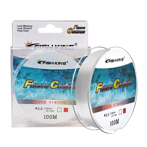 FISH KING 100M 4-34LB Leader Carbon Coating Fly Fishing Line Anti-bite Wear-resistant Fluorocarbon Carp Fishing Line Japan ► Photo 1/6