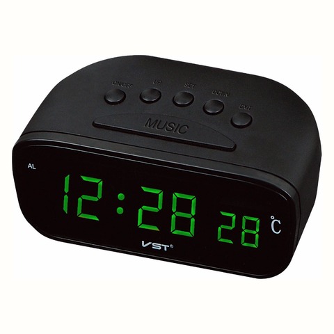 Led Digital Alarm Clock With Temperature No Radio Cigarette Llighter Electronic Table Watch  Nixie Music Desk Clock For Car ► Photo 1/6