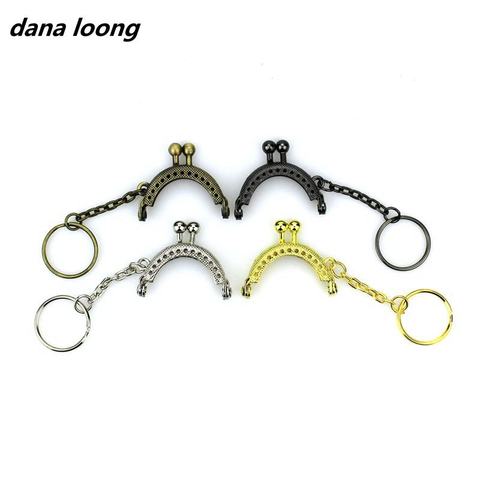 1 piece 4 cm Half round metal purse frame Kiss clasp Lock With Key Ring Bag Accessories ► Photo 1/6