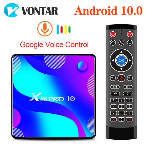 VONTAR 4GB 128GB Smart TV Box Android 10 4g 64gb X88 PRO Rockchip RK3318 4K Google Store X88Pro Android 10.0 Youtube Set Top Box ► Photo 1/5