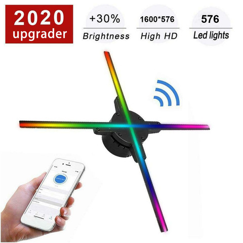Wifi 3D Hologram Projector Fan 638 LED Holographic Imaging Lamp Player 3D Remote Advertising Display Projector Light With 16G TF ► Photo 1/6