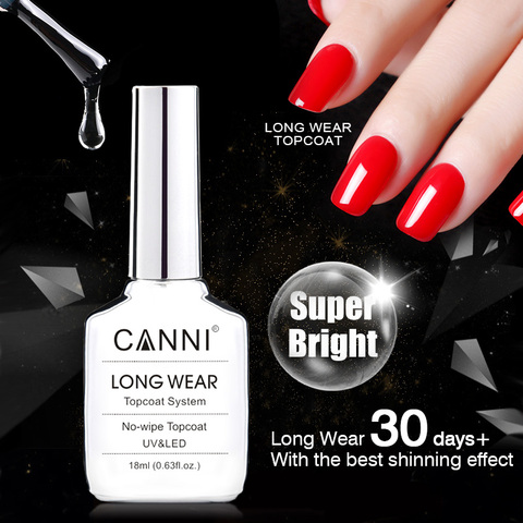 CANNI New 18ml Long Wear Topcoat No-wipe Non-cleansing Diamond Super Bright Glossing Top Coat Updated than Tempered Topcoat ► Photo 1/6
