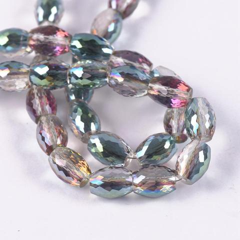 10pcs 12x8mm Oval Cylinder Faceted Cut Crystal Glass Loose Crafts Beads for Jewelry Making DIY ► Photo 1/5