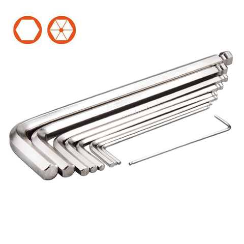 L SHAPE ALLEN BALL POINT END LONG ARM HEX KEY WRENCH METRIC ALLEN KEY  1.5~24mm ► Photo 1/6