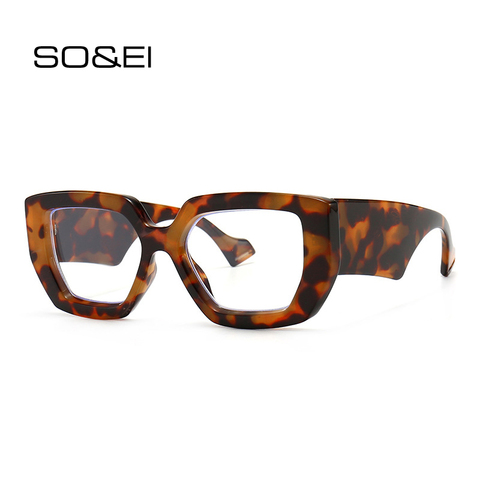 SO&EI Fashion Square Women Glasses Frame Clear Lens Eyewear Men Optical Shades UV400 Eyeglasses Frame ► Photo 1/6