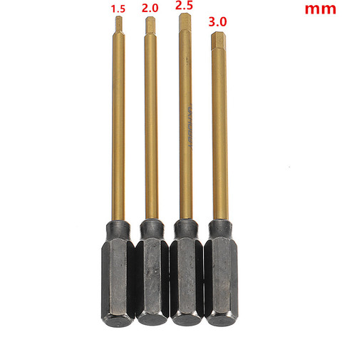 4pcs Durable Hard Alloy Steel Metal 6.35mm Hex Wrenches Screwdrivers Tools Kit 1.5/2.0/2.5/3.0mm for RC Helicopter Model ► Photo 1/6