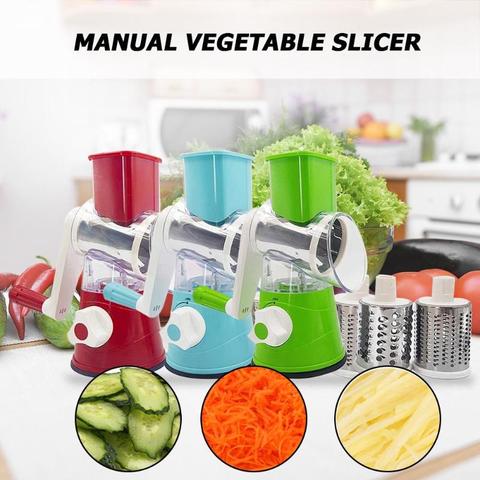 Multi-function Manual Round Vegetable Slicer Grater Cutter Shredder Kitchen  Tool