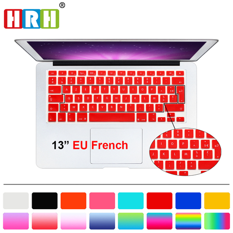 HRH Hot Selling AZERTY Soft French Silicone Keyboard Cover Skin for Mac Book Air Pro 13 15