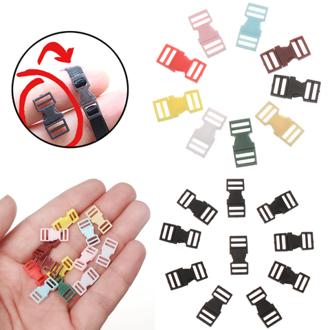 10 Pcs 6mm Plastic Mini Buckle DIY Doll Bags Buckles Colorful Backpack Bracelet Button Handmade Webbing Asseccories ► Photo 1/6