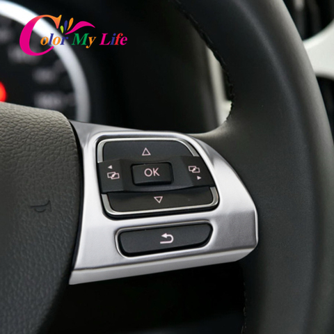 Color My Life Car Steering Wheel Switch Panel Sequins Trim for Vw Golf Mk6 Passat B7 Cc Eos Tiguan Jetta Touran Sharan Caddy ► Photo 1/4