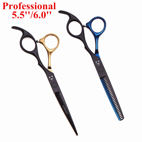 Hair Scissors 5.5 6.0 Professional Hairdressing Scissors Thinning Barber Scissor Set Hair Cutting Scissors 440C Japan Steel 888# ► Photo 1/6
