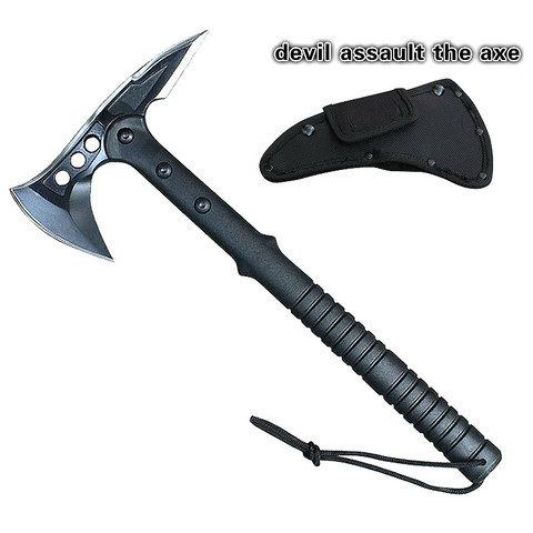 Multi-function black tactical axe outdoor rescue axe fire axe jungle logging multi-function removable axe + nylon axe sleeve ► Photo 1/4