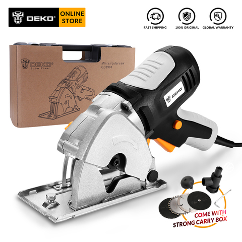 DEKO DKMS85Q2 Mini Circular Saw with 4 Blades, BMC Box Electric Wood Saw Home DIY Personal Safety and Electrical Safety System ► Photo 1/6