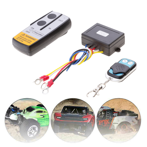 12V 50ft Car Smart Winch Wireless Remote Control Switch Set Universal Indicator Light For UTV ATV SUV Jeep Truck Trailer 2022 ► Photo 1/6