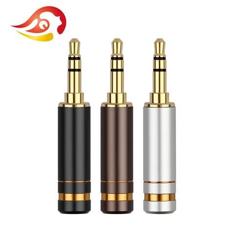 QYFANG 3.5mm 3 Pole 4-Layer Gold Plated Copper Stereo Earphone Plug Aluminum Alloy Audio Jack Metal Male Adapter Wire Connector ► Photo 1/6