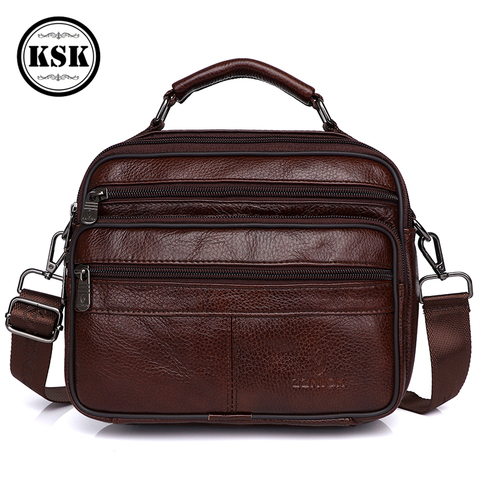 Messenger Bag Men Genuine Leather Bag Luxury Handbag Belt Bags Shoulder Bags For Men 2022 Fashion Flap Male Leather Handbags KSK ► Photo 1/6