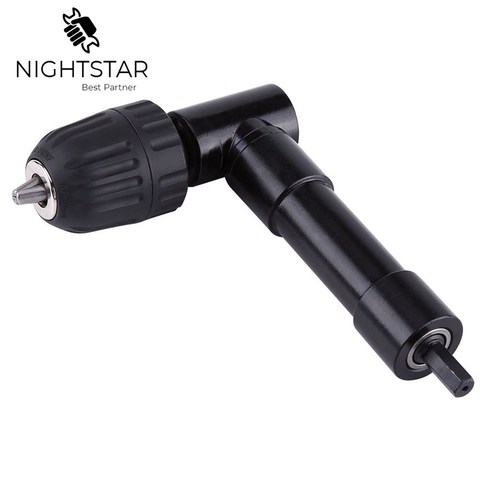 90 Degree Right Angle Keyless Chuck Impact Drill Adapter Electric Power Cordless Drill Attachment Angle Adaptor MAX/  25N*m ► Photo 1/6