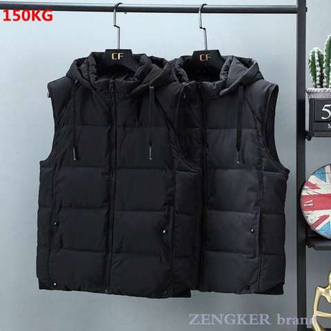 Autumn winter new cotton vest men's extra-large cotton waistcoat detachable cap keep warm vest men clothing streetwear vest ► Photo 1/6