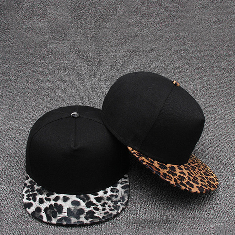 TOHUIYAN Leopard Print Snapback Cap Men Women Couples Hat Flat Visor Adjustable Baseball Caps Simple Bone Gorras Hip Hop Hats ► Photo 1/6