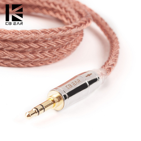 KBEAR 16 core copper cable With 2.5/3.5/4.4 Earphone Cable For KB06 C10 ZS10 TRN V90 BA5 BLON bl03 CCA C12 KZ ZSX QDC Tri i3 ► Photo 1/6