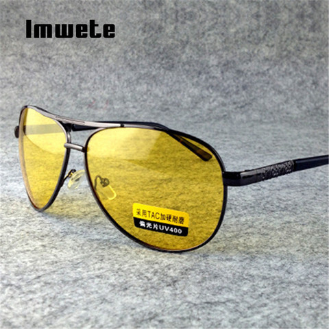 Imwete Polarized Sunglasses Men TAC Sun Glasses Female Male Night Vision Driving Glasses Goggles UV400 Yellow Lens Eyeglasses ► Photo 1/6