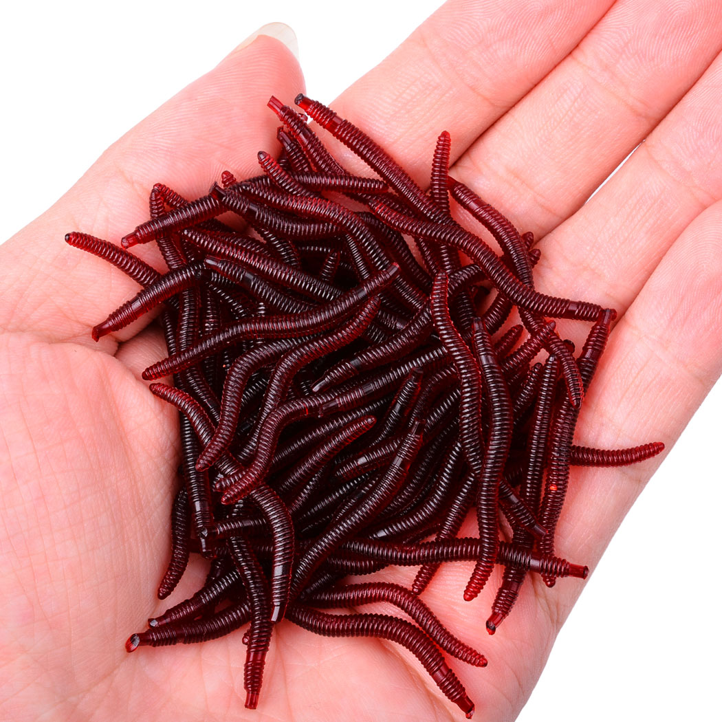 Details about   Soft Bass Tackle Fishy Smell Fishing Lure EarthWorm Worm Red Baits bloodworm 