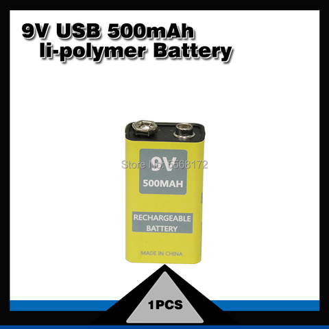 1pcs USB Battery 9V 500mAh Li-polymer Rechargeable Battery USB lithium battery for Toy Remote Control drop ► Photo 1/5