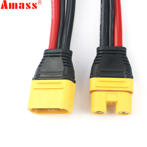 Amass AS150U 70A Copper Plated Male/Female Plug Connector Resistance Adapter Cable 35CM For RC Racing Drone FPV Model Spare Part ► Photo 1/6