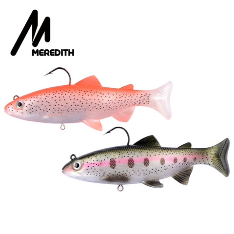 MEREDITH Trout Silicone Bait Soft Baits Wobblers 12cm 15cm Lead Head PVC Fishing Lures Artificial Baits T Tail Lead Soft Lures ► Photo 1/1