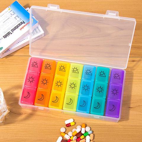 1pc Colored 7-day Weekly Pill Organizer