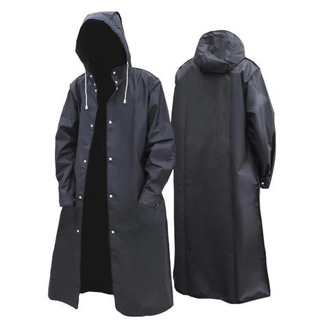 2022 New Black Fashion Raincoat Men Women Outdoor Poncho Rain Coat Waterproof EVA Long Hooded Coats For Travel Climbing Cycling ► Photo 1/6