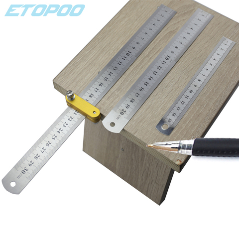 150mm 200mm 300mm Woodworking Angle Scribe Line Scribe Wood Ruled Carpenter Location Locator Steel Ruler Block Gauge Wood Tools ► Photo 1/6