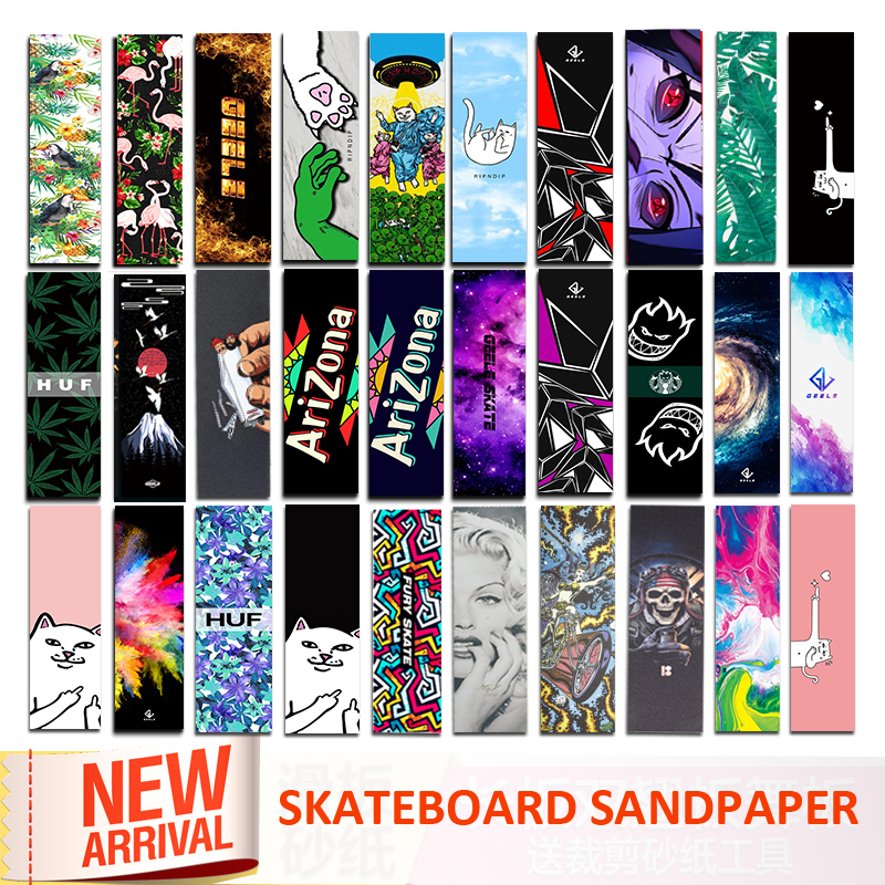 Skateboard Sandpaper Deck Grip tape Abrasive Sticker Scooter Longboard Skate 