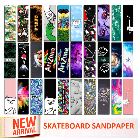 Digital Spray Emery Double Rocker Skateboard Sandpaper Skate Board Deck Sticker Sandpaper Scooter Griptape Longboard Abrasive ► Photo 1/6