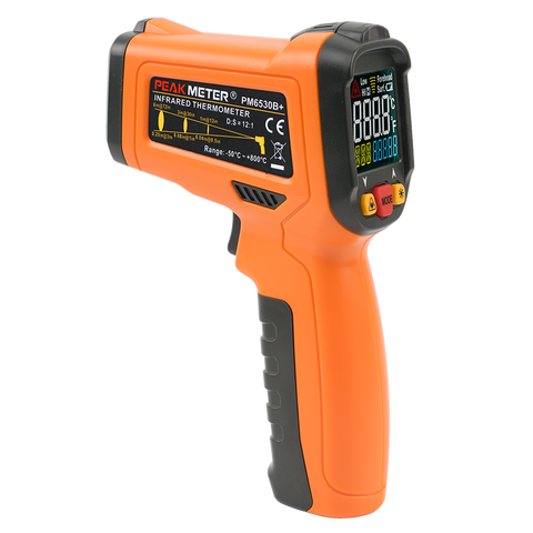 PEAKMETER PM6530B+ Laser LCD Digital IR Infrared Thermometer Temperature Meter Gun Point -50~800 Degree Non-Contact Thermometer ► Photo 1/6