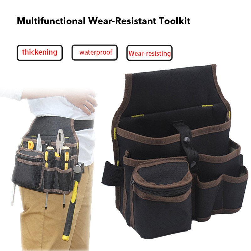 Electrician Waist Pocket Belt Tool Pouch Bag Canvas Hardware Toolkit Holder Bag 
