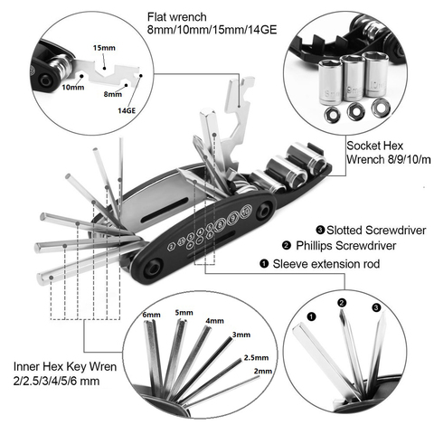 Repair Motorcycle portable socket Screwdriver MTB Mountain cycle multitool multipurpose multi tool kit motor wrench hex allen ► Photo 1/1