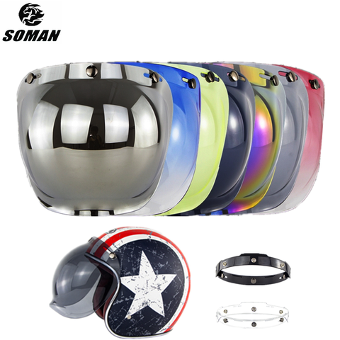 Open Face Helmet Visor Motorcycle Helmets Bubble Visors Flip Up Motorcycles Visor Capacete Lens Motorcycle Helmet Accessories ► Photo 1/6