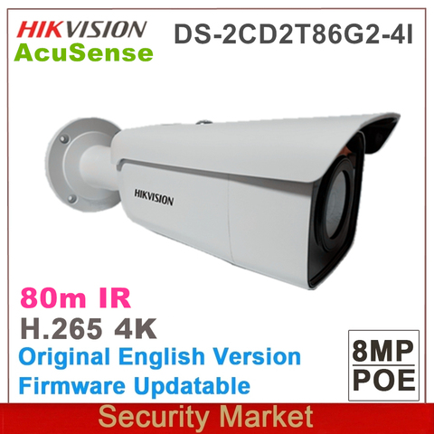 Original hikvision DS-2CD2T86G2-4I 8Mp IR POE 4K AcuSense Fixed IP67 Bullet Network Camera ► Photo 1/1