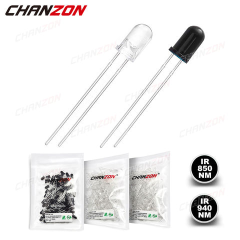 100pcs 5mm IR LED Emitting Diode 850nm 940nm Emitter Receiver Infrared  Transmitter Phototransistor Photodiode Invisible DIY PCB - Price history &  Review, AliExpress Seller - CHANZON Official Store