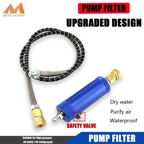 PCP Paintball High Pressure Hand Pump Filter with Safety Valve M10x1 Water-Oil Separator Air Filtering 8mm 50cm Hose ► Photo 1/6