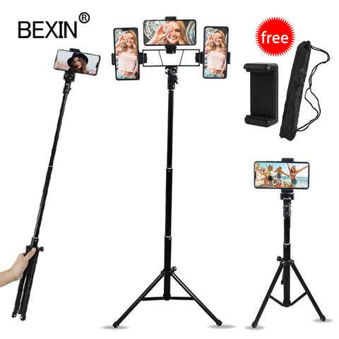 Mobile tripod phone stant tripod photo Live broadcast smartphone tripod flashlight support mount tripod adapter for Android ► Photo 1/6