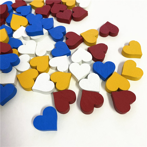 40Pcs 15mm*5mm Heart Shape Pawn Wood Chessman Game Pieces For Token Board Game Accessories ► Photo 1/6