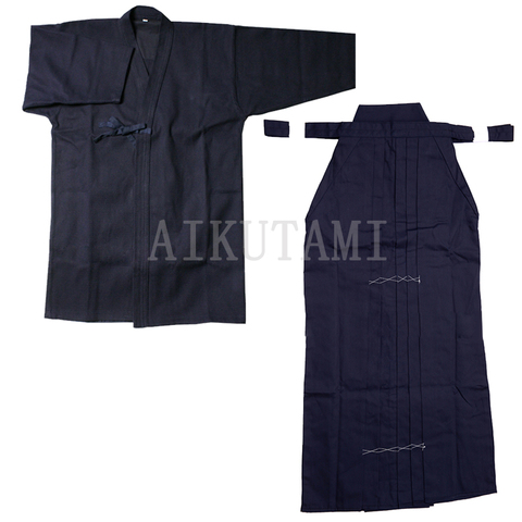 Japanese Kendo Aikido Hakama Suit Top Shirt+Hakama Set Cotton Judo Wushu Clothing Kung Fu Uniform Martial Arts Uniform ► Photo 1/6
