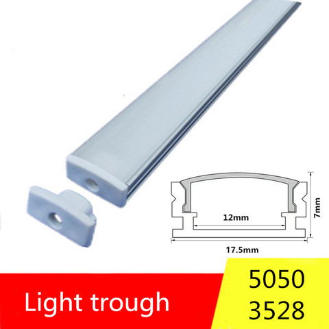 2-30pcs / lot 0.5m / pcs LED Aluminum profile for 5050 3528 5630 milky white LED strip/channel transparent cover ► Photo 1/6