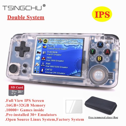 TSINGO Upgraded Full View IPS Screen Linux Double System Retro Game Console 14000+ Game Portable Handheld Game Player RetroFW OS ► Photo 1/6