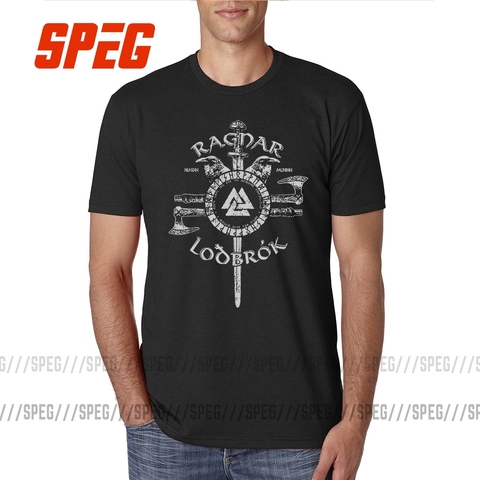 Men T Shirts A Great Ragnar Ever Vikings Valhalla Men's 100% Cotton T-Shirt Short Sleeve Tees Short Sleeve Round Collar Tops ► Photo 1/1