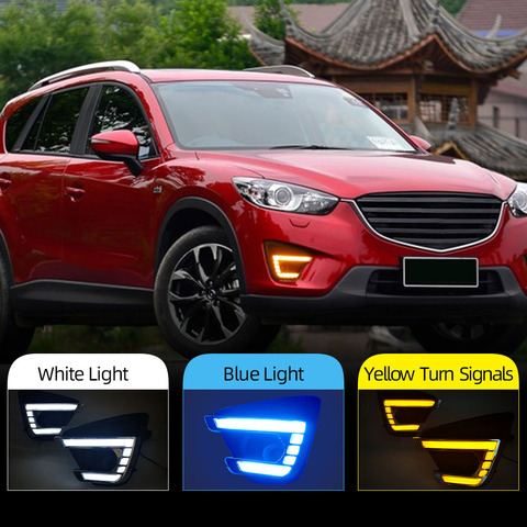 CSCSNL 2Pcs for Mazda cx-5 cx5 cx 5 2012 2013 2014 2015 2016 Turn Signal led car drl daytime running lights with fog lamp hole ► Photo 1/6